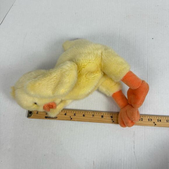 Vintage Russ Yellow Chick Duck Plush Hand Puppet Baby Rattle  Toy Stuffed Animal - Picture 8 of 9